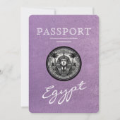 Lavender Egypt Passport Wedding Save the Date (Voorkant)