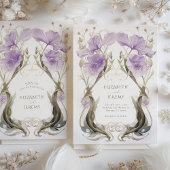 Lavender Elegance Art Nouveau Faire-part de mariag