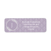 Lavender Elegant Damask Étiquette (Devant)