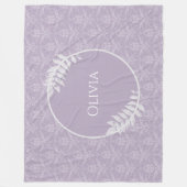 Lavender Elegant Damask gepersonaliseerd Fleece Deken (Voorkant)