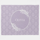 Lavender Elegant Damask gepersonaliseerd Fleece Deken (Voorkant (Horizontaal))