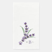 Lavender Elegant Foliage Monogram Wedding Servet (Voorkant)