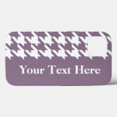 Lavender Elegant Houndstooth met aangepaste tekst Case-Mate iPhone Case (Achterkant (horizontaal))