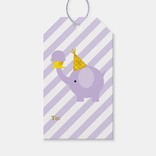 Lavender Elephant Cadeaulabel (Voorkant)
