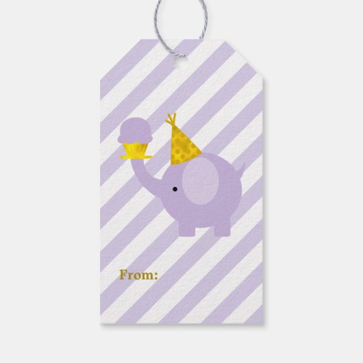 Lavender Elephant Cadeaulabel (Achterkant)