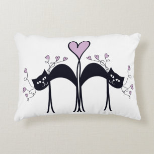 Lavender en Black Cat Accent Pillow Kussen
