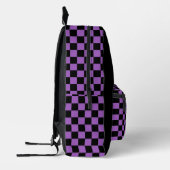 Lavender en Black Checkered Pattern Bedrukte Rugzak (Links)