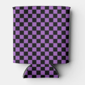 Lavender en Black Checkered Pattern Blikjeskoeler (Voorkant)