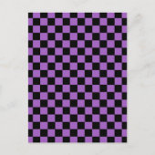 Lavender en Black Checkered Pattern Briefkaart (Voorkant)