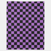 Lavender en Black Checkered Pattern Fleece Deken (Voorkant)