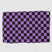 Lavender en Black Checkered Pattern Golfhanddoek (Horizontaal)