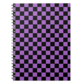 Lavender en Black Checkered Pattern Notitieboek (Voorkant)