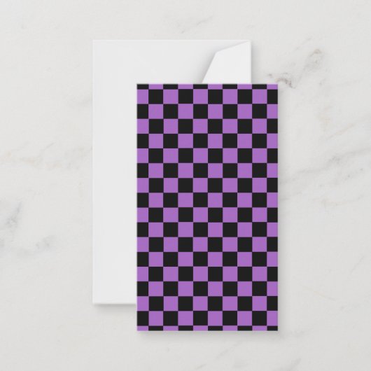 Lavender en Black Checkered Pattern Notitiekaartje (Voorkant)