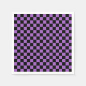 Lavender en Black Checkered Pattern Servet (Voorkant)
