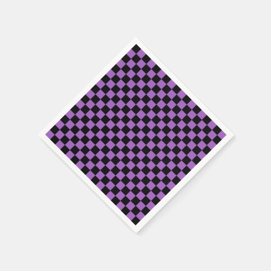 Lavender en Black Checkered Pattern Servet (Hoek)