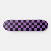 Lavender en Black Checkered Pattern Skateboard (Horizontaal)