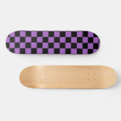 Lavender en Black Checkered Pattern Skateboard (Horizontaal)