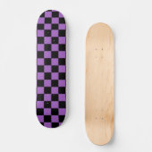 Lavender en Black Checkered Pattern Skateboard (Voorkant)