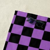 Lavender en Black Checkered Pattern Strandlaken (In situ)
