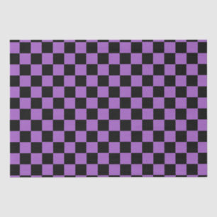 Lavender en Black Checkered Pattern Tissuepapier