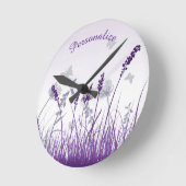 Lavender en Butterflies personaliseren Ronde Klok (Hoek)
