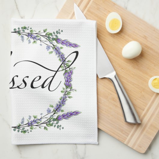 Lavender en Eucalyptus Blessed Theedoek (Quarter Fold)