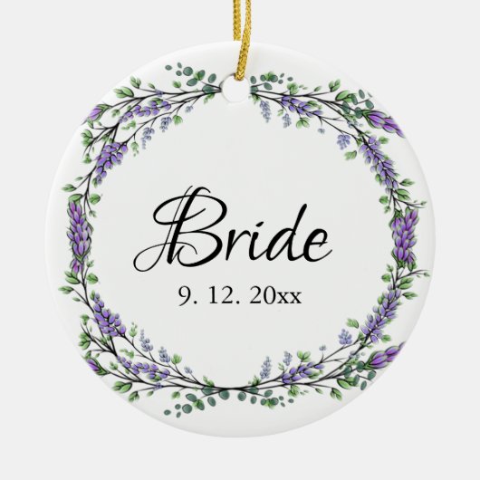 Lavender en Eucalyptus Bride Keramisch Ornament (Voorkant)