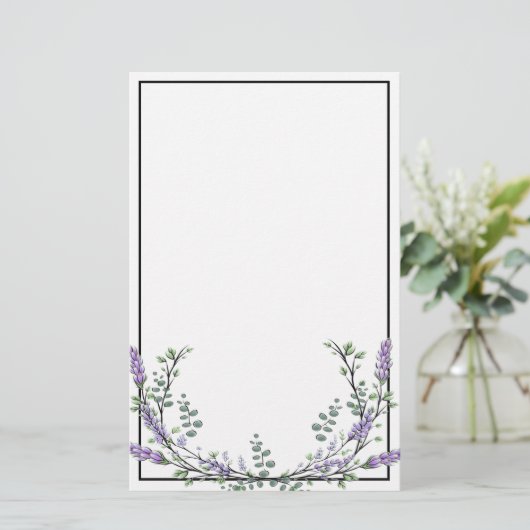 Lavender en Eucalyptus Briefpapier (Staand voorkant)