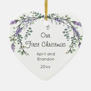 Lavender en Eucalyptus Eerste kerstkeramische ke Keramisch Ornament