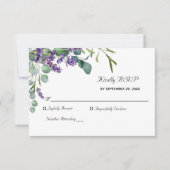 Lavender en Eucalyptus Elegant Wedding RSVP Card (Voorkant)