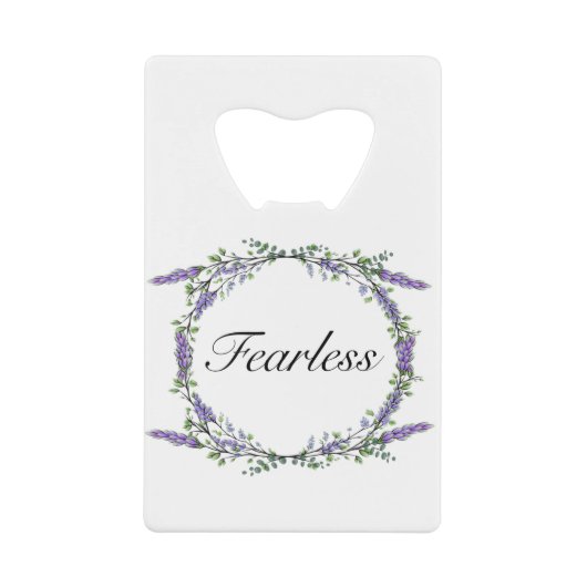 Lavender en Eucalyptus Fearless Kredietkaart Flessenopener (Voorkant)