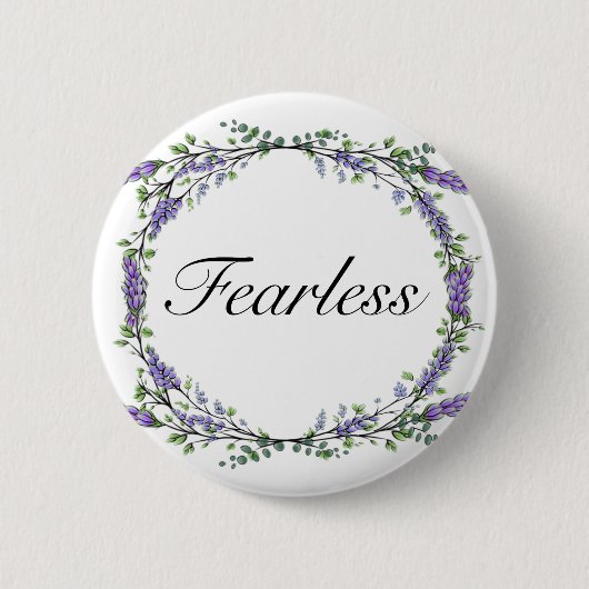Lavender en Eucalyptus Fearless Ronde Button 5,7 Cm (Voorkant)