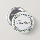 Lavender en Eucalyptus Fearless Ronde Button 5,7 Cm (Voorkant /achterkant)