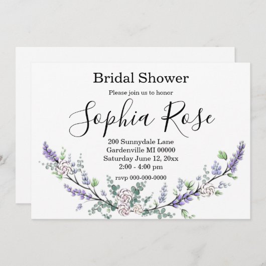 Lavender en Eucalyptus Kaart (Voorkant / Achterkant)