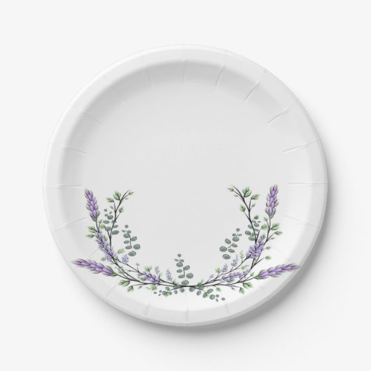 Lavender en Eucalyptus Papieren Bordje (Voorkant)