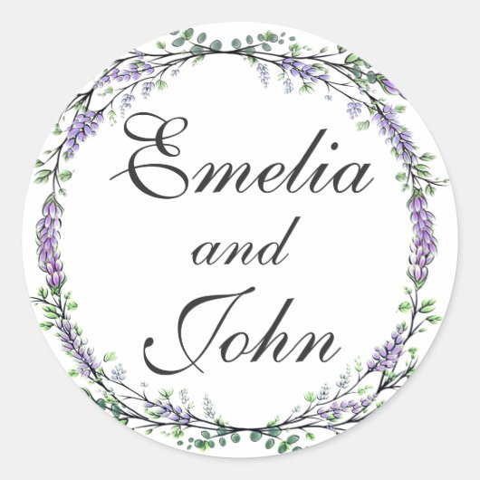 Lavender en Eucalyptus Ronde Sticker (Voorkant)
