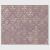 Lavender en Gold Damask Cadeaupapier (Vlak)