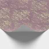 Lavender en Gold Damask Cadeaupapier (Hoek)
