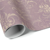 Lavender en Gold Damask Cadeaupapier (Rol Hoek)