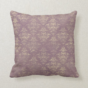 Lavender en Gold Damask Kussen