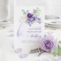 Lavender en Gold Elegant Modern Boho Wedding
