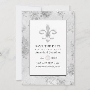 Lavender en Gold Floral Geometric Wedding Save The Date