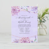 Lavender en Gold Geometric Baby shower per mail Kaart (Staand voorkant)