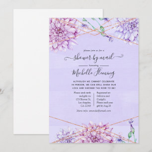 Lavender en Gold Geometric Baby shower per mail Kaart