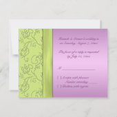 Lavender en Green Jeweled RSVP-kaart RSVP Kaartje (Achterkant)