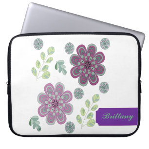 Lavender- en Mint Abstracts laptophoes Laptop Sleeve