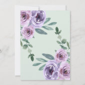 Lavender en Mint Green 5x7 Wedding Invitation Kaart (Achterkant)