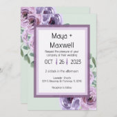 Lavender en Mint Green 5x7 Wedding Invitation Kaart (Voorkant / Achterkant)