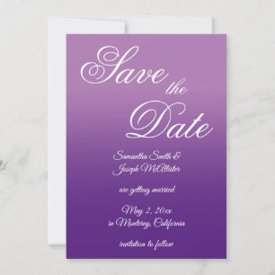 Lavender en Royal Paarse Ombre Save The Date