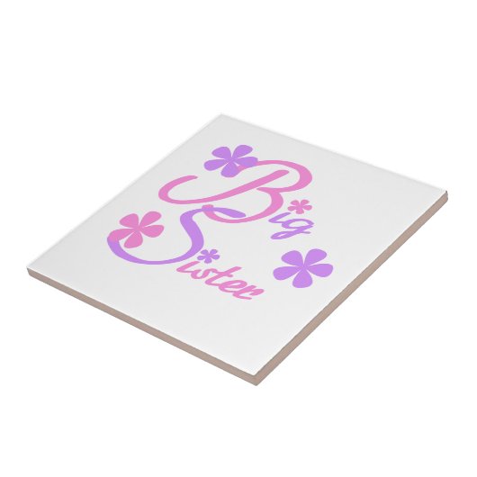 Lavender en Roze Big Sister Gifts Tegeltje (Zijkant)